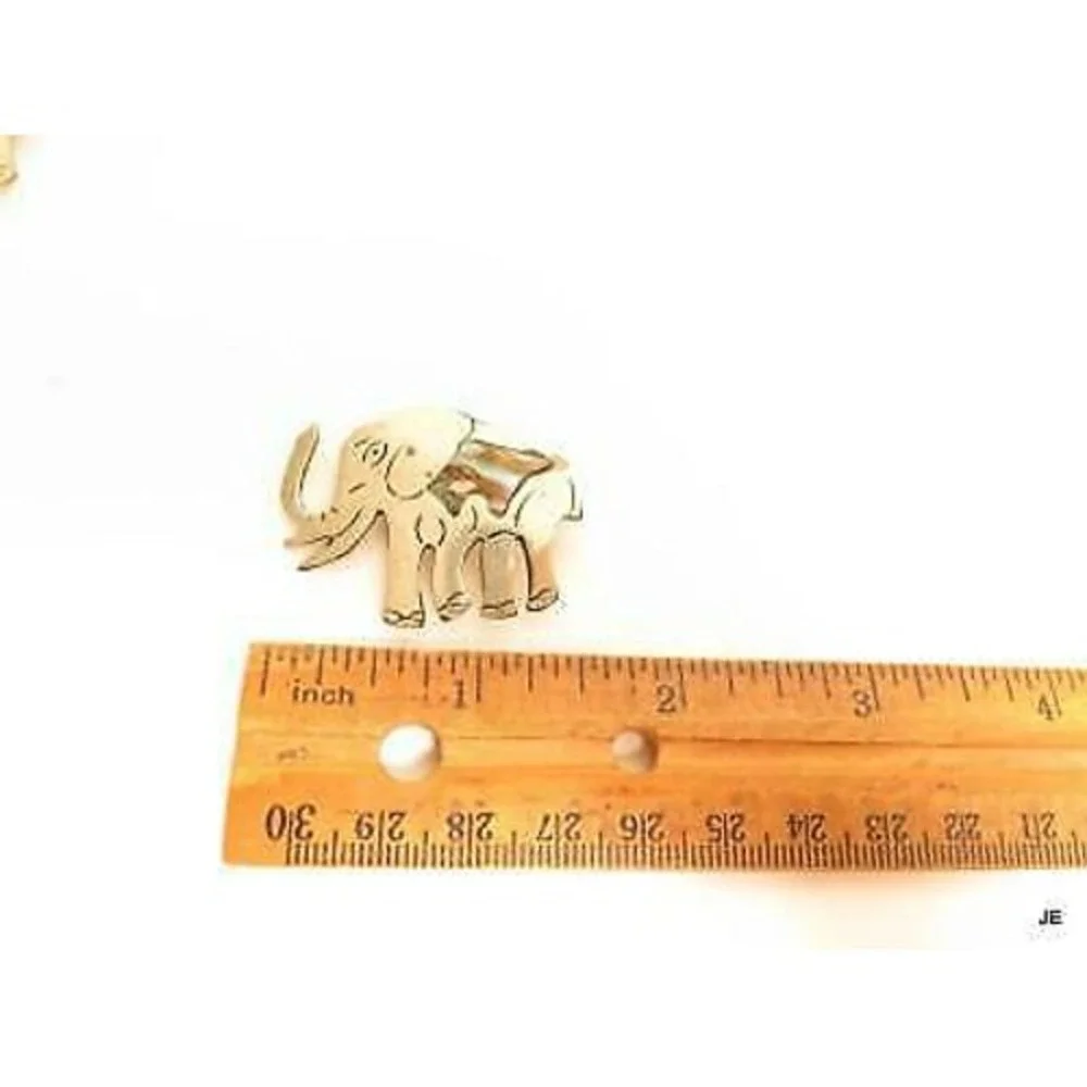 Vintage Elephant Love‎ Signed Mexico Abalone Shell Silver Toned Pin Brooch